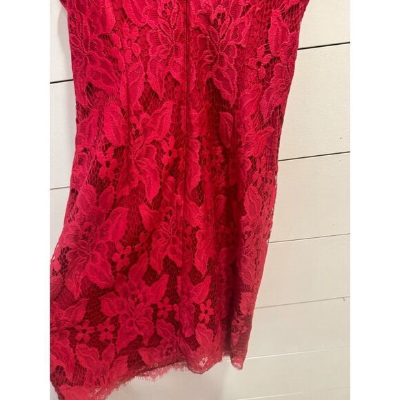 Adrianna Papell Red Lace Cocktail Party Dress Size 8 - Picture 6 of 7